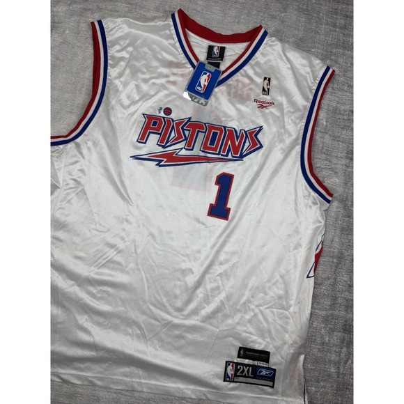 Reebok Other - Detroit Pistons Jersey Mens 2XL White Chauncey Billups #1 Vtg Y2K 1978 Throwback